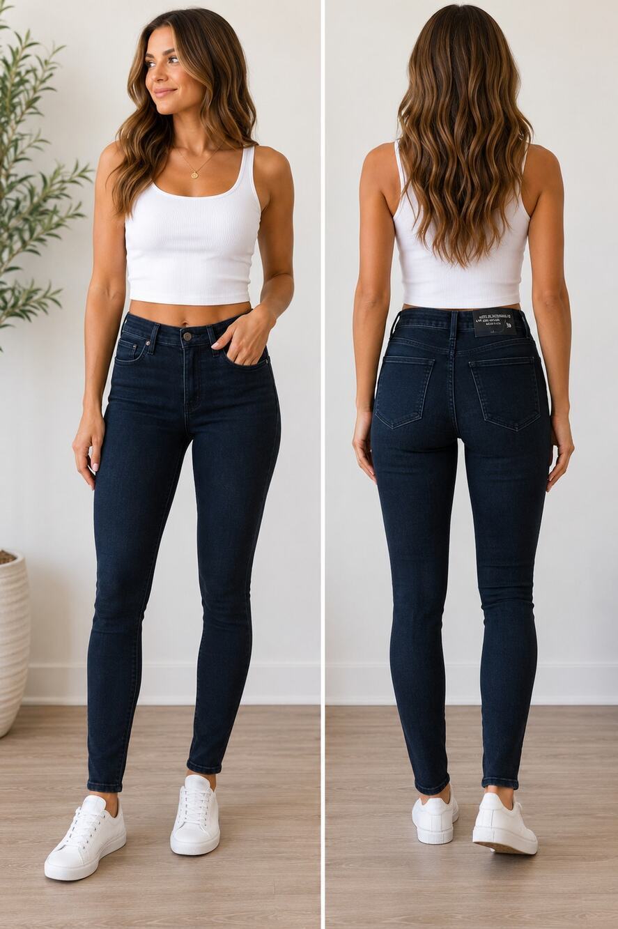 Just Black Denim High Rise Skinny Jeans Women's Size 28 Dark Wash USA